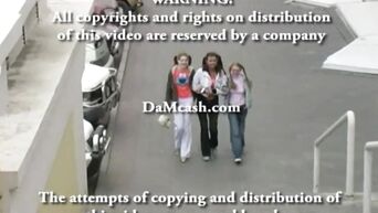 Three Russian schoolgirls fuck seller from sex shop
