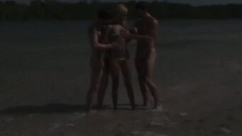 Anal threesome on desert island