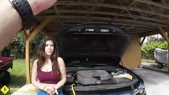 Latin milf pays for car repair