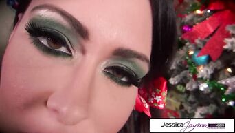 Naughty elf Jessica Jaymes Sucking Santas`cock, big boobs & big booty