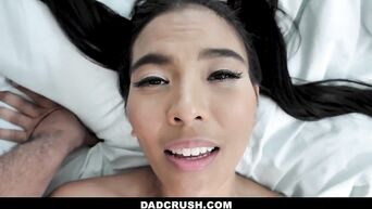 DadCrush - Sexy Asian Teen Gags On Her Stepdad's Cock