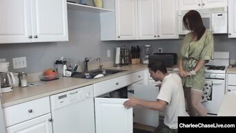 Cheating Cougar HouseWife Charlee Chase Milks The Hard Cock Plumber Dry!