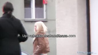 Street pick up and public sex with young blonde for money